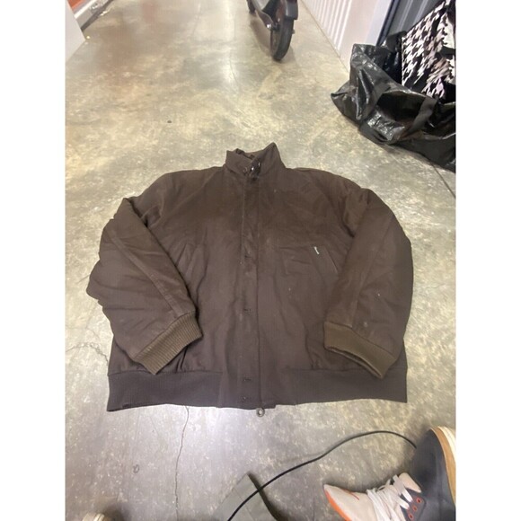 Faconnable Bomber Jacket Mens L Brown Wool Loro Piana Storm System Full Zip - Picture 1 of 8